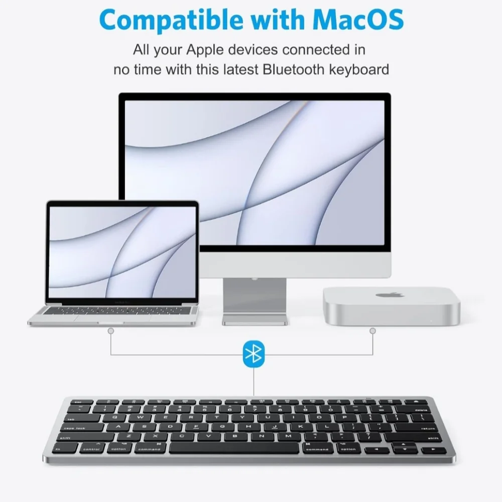 OMOTON Bluetooth Keyboard for Mac, Compact Wireless Keyboard Compatible with Mac
